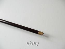 Oriental Carved Horse Cane Topper Walking Stick Ebonised Wood