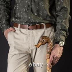 Original Duck Style Walking Stick, Genuine Wooden Cane, Handmade & Carved