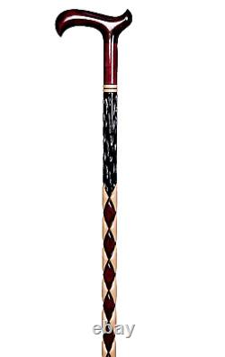 Orthopedic Handmade Special Wooden Walking Stick, High Quality Brown Carved Cane