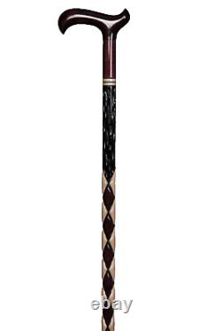 Orthopedic Handmade Special Wooden Walking Stick, High Quality Brown Carved Cane