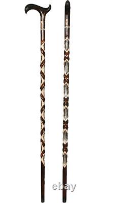 Orthopedic Handmade Special Wooden Walking Stick, High Quality Carved Cane Gift