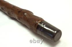 Outanding Carved Horn Greyhound withGlass Eyes Walking Stick Cane withSterling Band