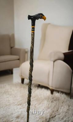 PERSONALIZED Hand Carved Eagle Head Wooden Walking Stick Cane, Stick, Rod, Staff PERSONALIZED Hand Carved Eagle Head Wooden Walking Stick Cane, Stick, Rod, Staff