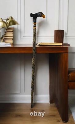 PERSONALIZED Hand Carved Eagle Head Wooden Walking Stick Cane, Stick, Rod, Staff