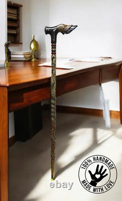 PERSONALIZED Hand Carved GOAT FOOT Wooden Walking Stick Cane, Stick, Rod