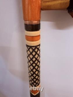 Phenix Walking Stick Hand Carved In Solid Oak Unique Design High Quality