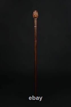 Photo 3 of 3 Hand Carved Wooden Walking Stick Model Head Handle Cane