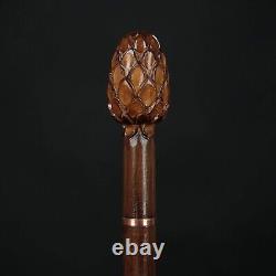 Picture 3 of 3 HAND CARVED WOODEN WALKING STICK DESIGN HEAD HANDLE WALKING CANE