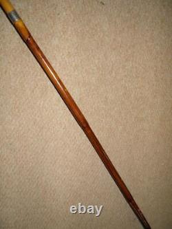 Qing Dynasty Chinese Bamboo Walking Stick/Cane With Carved Monkey Top 83.5cm
