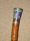 Qing Dynasty Chinese Carved Bamboo Walking Cane/Stick Enamel Dragon Top 92cm