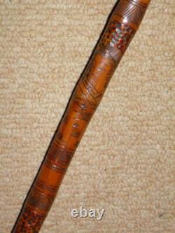 Qing Dynasty Chinese Carved Bamboo Walking Cane/Stick Enamel Dragon Top 92cm Qing Dynasty Chinese Carved Bamboo Walking Cane/Stick Enamel Dragon Top 92cm