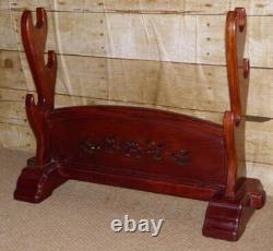 Qing Dynasty Oriental Walking Stick Stand 3 Hand Carved Bamboo Walking Sticks