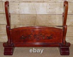 Qing Dynasty Oriental Walking Stick Stand 3 Hand Carved Bamboo Walking Sticks