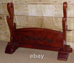 Qing Dynasty Oriental Walking Stick Stand 3 Hand Carved Bamboo Walking Sticks