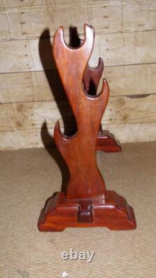 Qing Dynasty Oriental Walking Stick Stand 3 Hand Carved Bamboo Walking Sticks