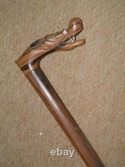 Qing Dynasty Walking Stick/Cane With Hand-Carved Chinese Dragon Top 88.5cm