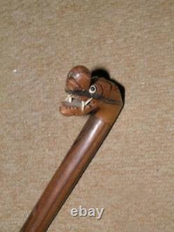 Qing Dynasty Walking Stick/Cane With Hand-Carved Chinese Dragon Top 88.5cm