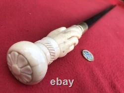 Quality Edwardian Vintage/Antique Carved Hand Handled Walking Stick Cane 37