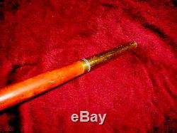 Quality Mans Vintage Carved Stag Antler Handled Cane Walking Stick