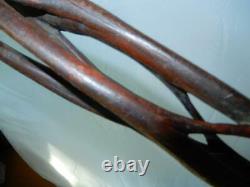 RARE Vintage Shillelagh Walking stick cane twisted carved vines one of a kind