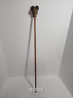 RARE Vtg 1930s Disney Original Wood Carved Mickey Mouse Walking Stick Cane 30