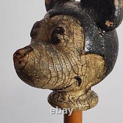 RARE Vtg 1930s Disney Original Wood Carved Mickey Mouse Walking Stick Cane 30