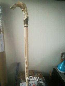 Rampant Eagle Walking Stick Hand Carved from Deer Antler A Real Work of Art