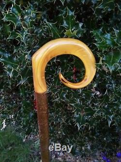 Rams Horn Carved Shepherds Crook / Walking Stick