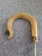 Rams Horn Crook Handle, Hand Carved Cow Head