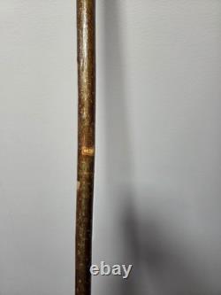 Rams Horn Shepherds Crook. Carved Ram Head, 46.5inch