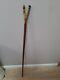 Rams horn Thumbstick With Carved Thistle And Acorn. 53 Inches Tall. Very RARE