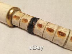 Rare Antique 19thC Japnese Carved Meiji Period Nautical Walking Cane 98cm VGC