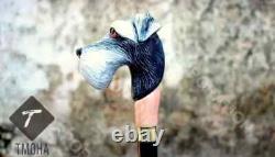 Rare Antique Cane Walking Stick Beautiful Dog Face Designer Walking Cane, Carved