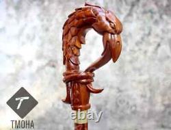 Rare Antique Cane Walking Stick Dragon Head Designer Walking Cane, Carved Cane