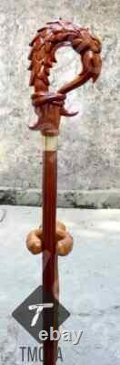 Rare Antique Cane Walking Stick Dragon Head Designer Walking Cane, Carved Cane