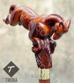 Rare Antique Cane Walking Stick Flying Horse Head Designer Walking Cane, Carved