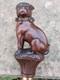 Rare Antique English Bulldog Intricately Hand Carved Walking Stick Pommel 4.5