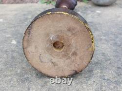 Rare Antique English Bulldog Intricately Hand Carved Walking Stick Pommel 4.5