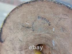 Rare Antique English Bulldog Intricately Hand Carved Walking Stick Pommel 4.5