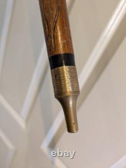 Rare Antique Gadget Walking Cane Hand Carved Hard Wood Concealed Snooker Cue