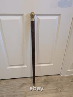 Rare Antique Gadget Walking Cane Hand Carved Hard Wood Concealed Snooker Cue