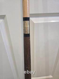Rare Antique Gadget Walking Cane Hand Carved Hard Wood Concealed Snooker Cue
