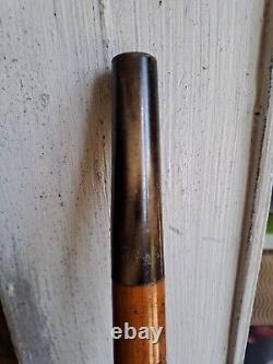 Rare Antique Walking Cane With Malacca Carved Pommel, Antique Walking Stick