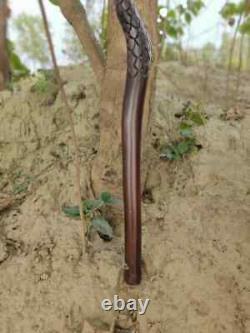 Rare Hand Carved Snake Walking Stick Wooden Walking Stick Cane Cobra Stick
