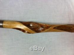 Rare & Unique 35 HARDWOOD ROOT CANE L H E Carved Antique Swagger Walking Stick