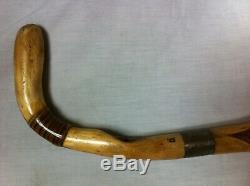 Rare & Unique 35 HARDWOOD ROOT CANE L H E Carved Antique Swagger Walking Stick