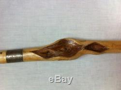 Rare & Unique 35 HARDWOOD ROOT CANE L H E Carved Antique Swagger Walking Stick