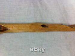 Rare & Unique 35 HARDWOOD ROOT CANE L H E Carved Antique Swagger Walking Stick