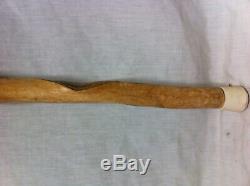 Rare & Unique 35 HARDWOOD ROOT CANE L H E Carved Antique Swagger Walking Stick