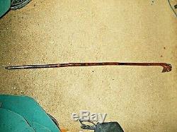 Rare Vintage Mid-East Hand Carved Head Cane Walking Stick One of a Kind